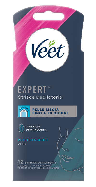 Veet Expert™ strisce depilatorie viso pelli sensibili, 12 pezzi