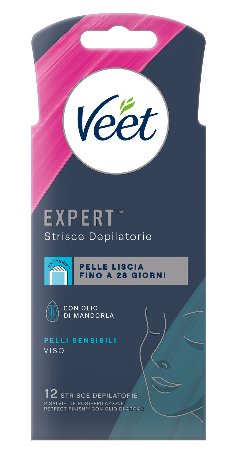 Veet Expert™ strisce depilatorie viso pelli sensibili, 12 pezzi