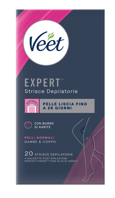 Veet Expert™ strisce depilatorie corpo pelli normali, 20 pezzi