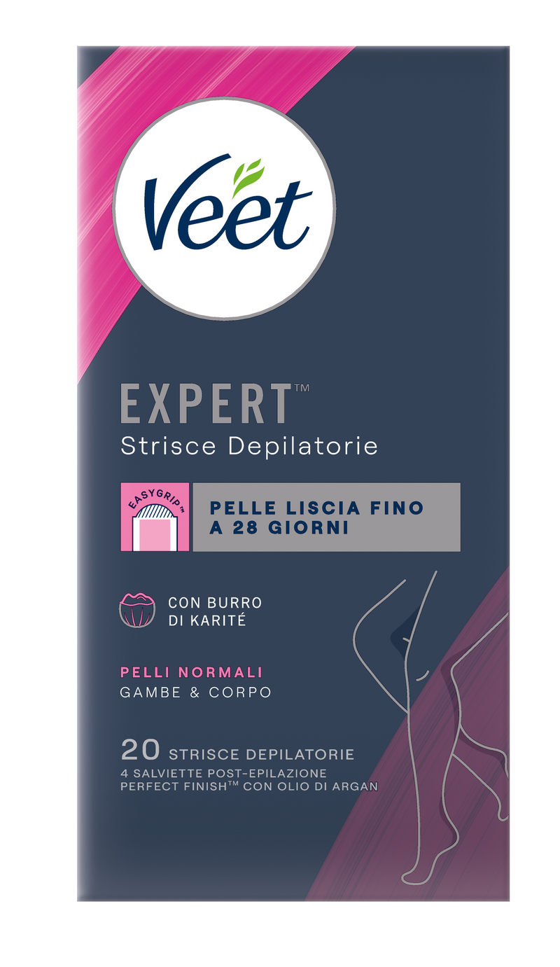 Veet Expert™ strisce depilatorie corpo pelli normali, 20 pezzi