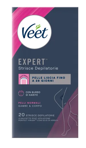 Veet Expert™ strisce depilatorie corpo pelli normali, 20 pezzi