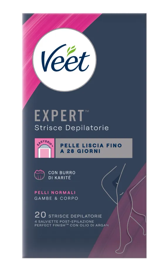 Veet Expert™ strisce depilatorie corpo pelli normali, 20 pezzi