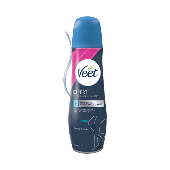 Veet Pure crema depilatoria spray pelli sensibili, 150 ml