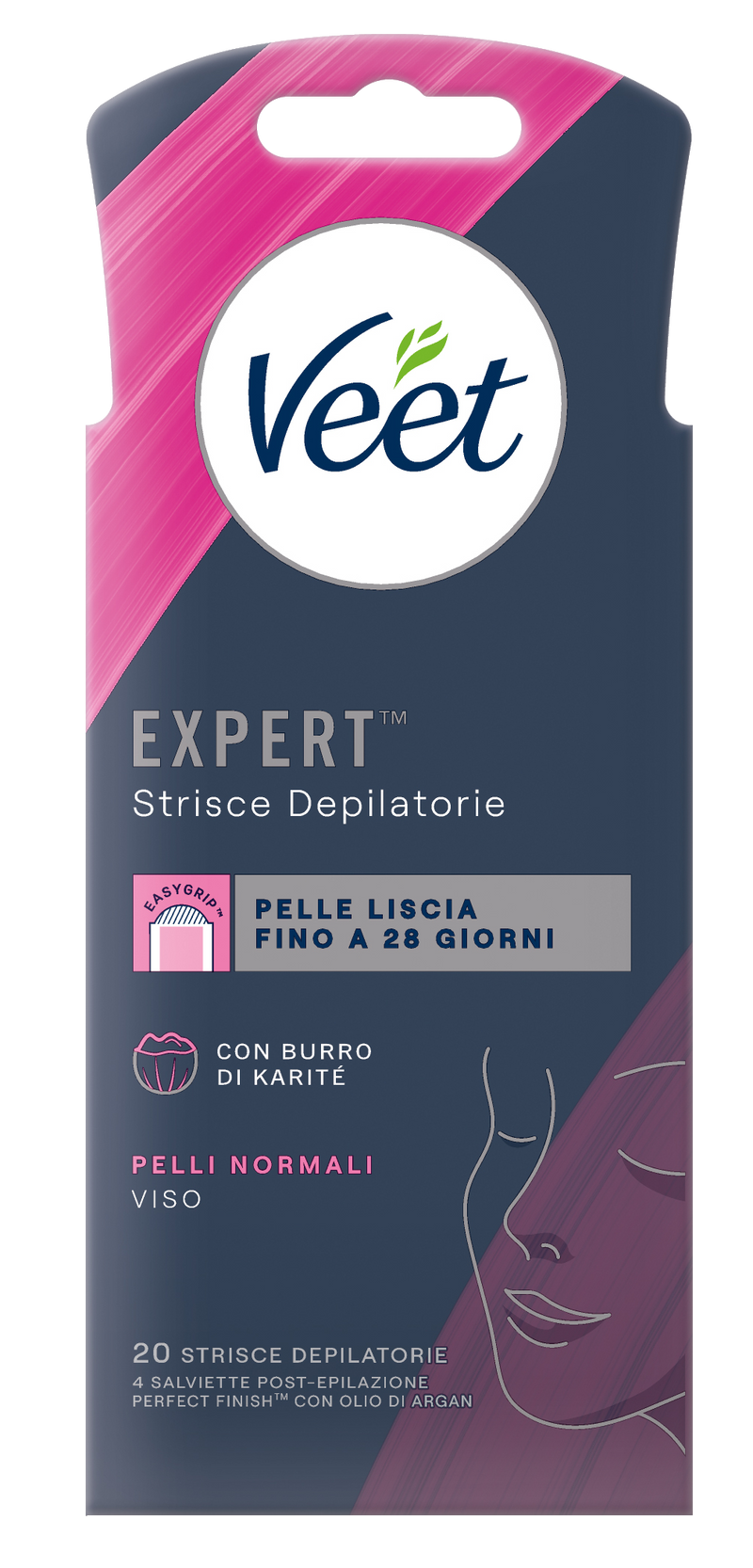 Veet Expert™ strisce depilatorie viso pelli normali, 20 pezzi