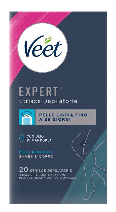 Veet Expert™ strisce depilatorie corpo pelli sensibili, 20 pezzi
