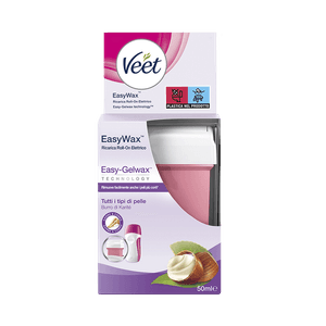 Veet easy wax ricarica cera roll on gambe e braccia, 50 ml