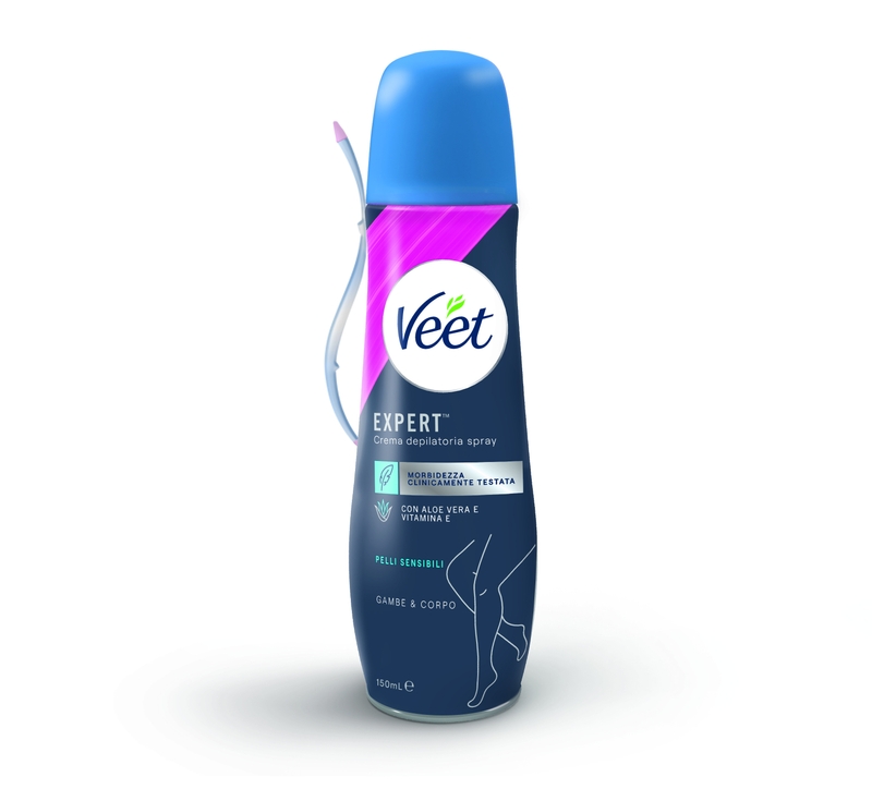 Veet Pure crema depilatoria spray pelli sensibili, 150 ml